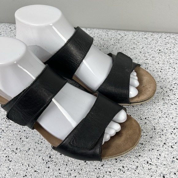 Dansko Vienna Slide Sandals Womens EU 38 US 7.5-8 Black Leather Comfort Shoes - Picture 2 of 8